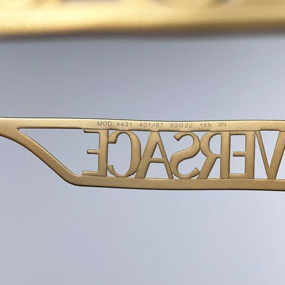 Versace VE4431 401/87 Sunglasses White Gold Logo Dark Grey Square Women main image 9